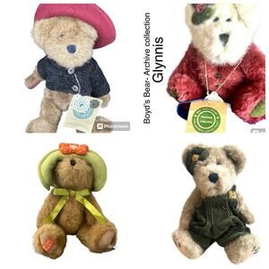 BOYDS BEARS Y2k Collection GLYNNIS, Lillian,Madame Willoughby, Emmy Lou-4 Bears
